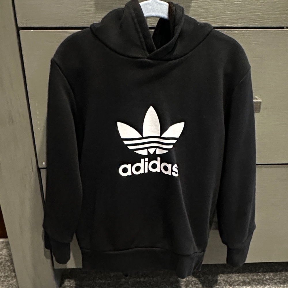 Adidas Kid’s Set Black and White Logo Sweater with Sweatpants Size 4T